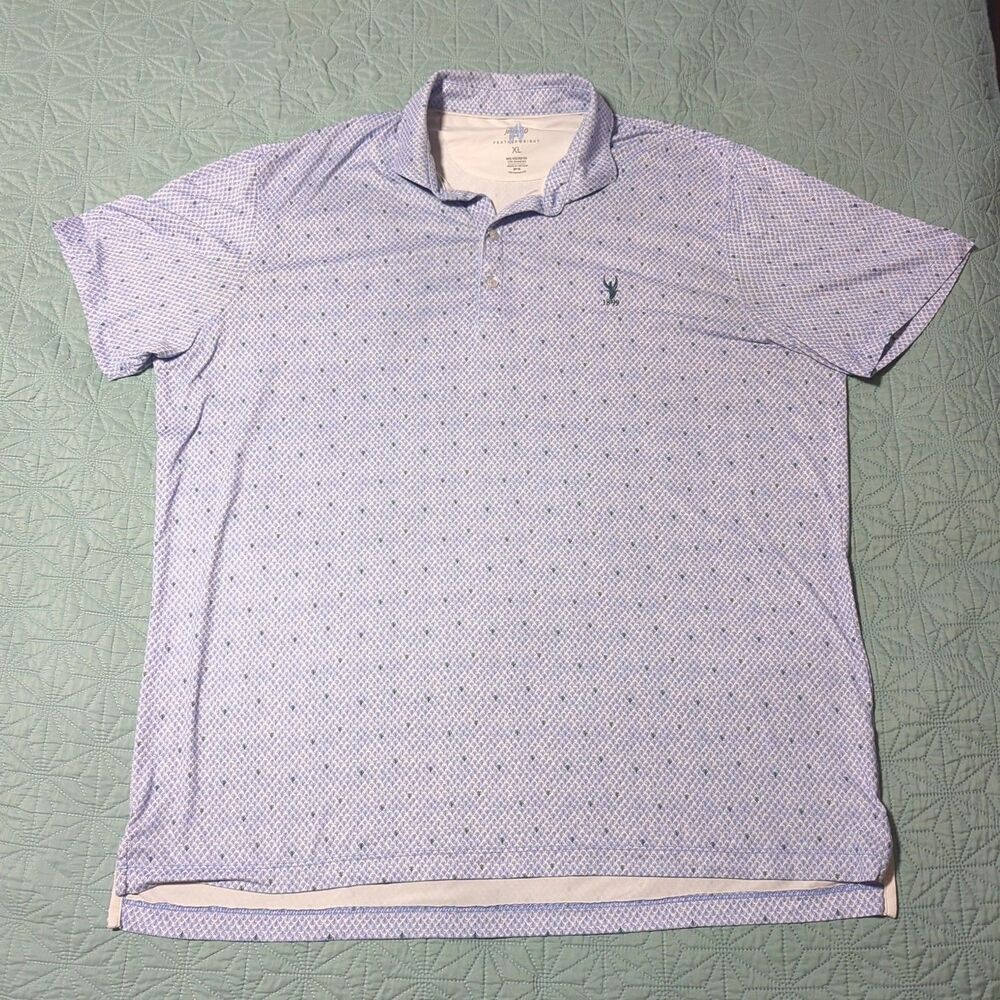 johnnie O Featherweight Polo Fernando Print Mens XL UPF 50 Golf Moisture Wicking